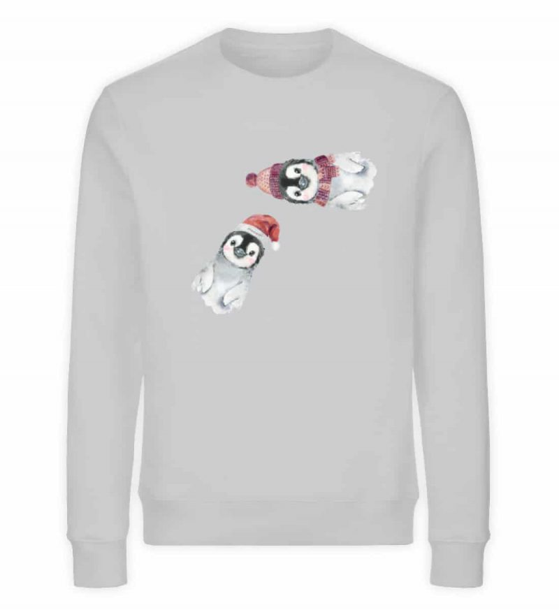 Winter Pinguine - Unisex Bio Sweater - heathergrey